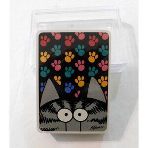 Kliban Cat Playing Cards Big Cat Paw Prints Sealed with Case